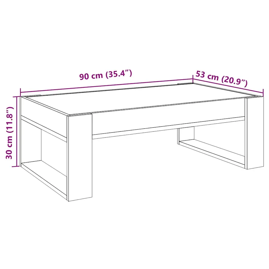 Table basse avec LED infini blanc 90x53x30 cm - 13