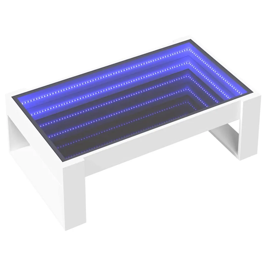 Table basse avec LED infini blanc 90x53x30 cm - 3