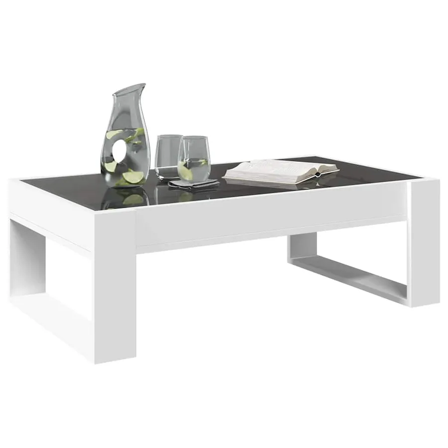 Table basse avec LED infini blanc 90x53x30 cm - 5