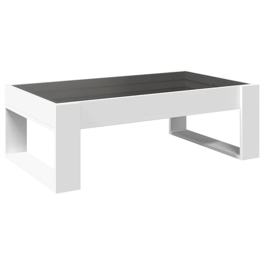 Table basse avec LED infini blanc 90x53x30 cm - 8