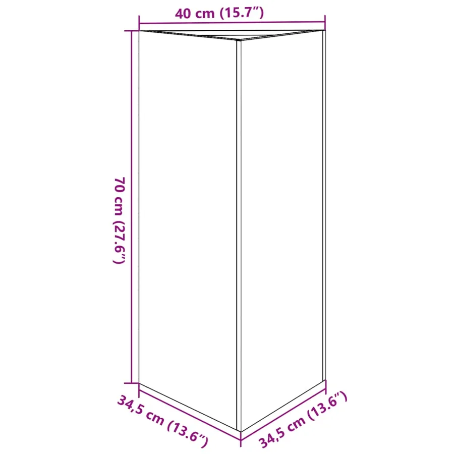 Jardinière blanc triangulaire 40x34,5x75 cm acier - 10