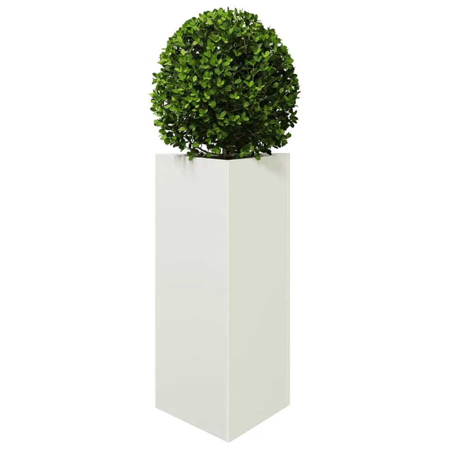 Jardinière blanc triangulaire 40x34,5x75 cm acier - 3
