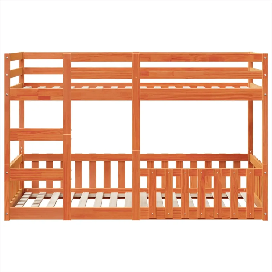 Lit superposé cire marron 75x190 cm bois de pin massif - 5