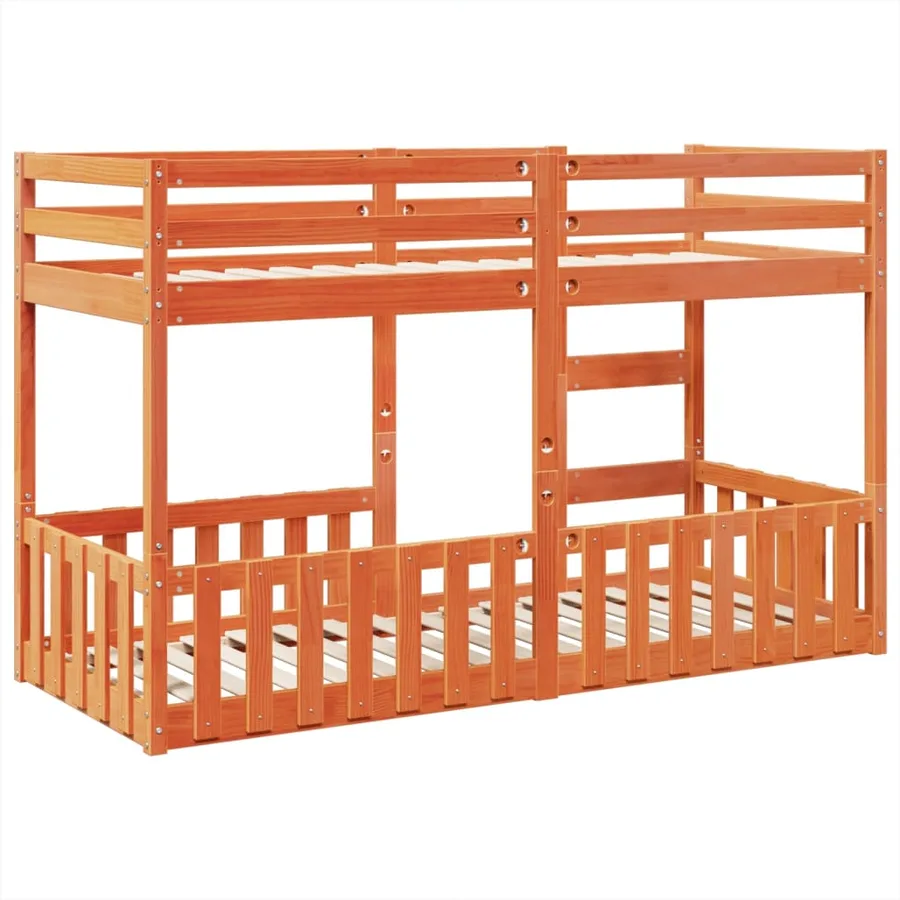 Lit superposé cire marron 75x190 cm bois de pin massif - 7