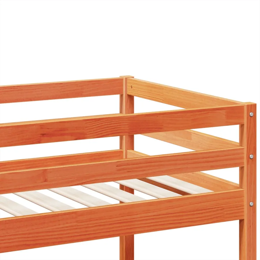 Lit superposé cire marron 75x190 cm bois de pin massif - 8