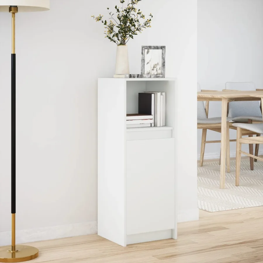 Buffet avec LED blanc 38x34x100 cm bois d'ingénierie - 4