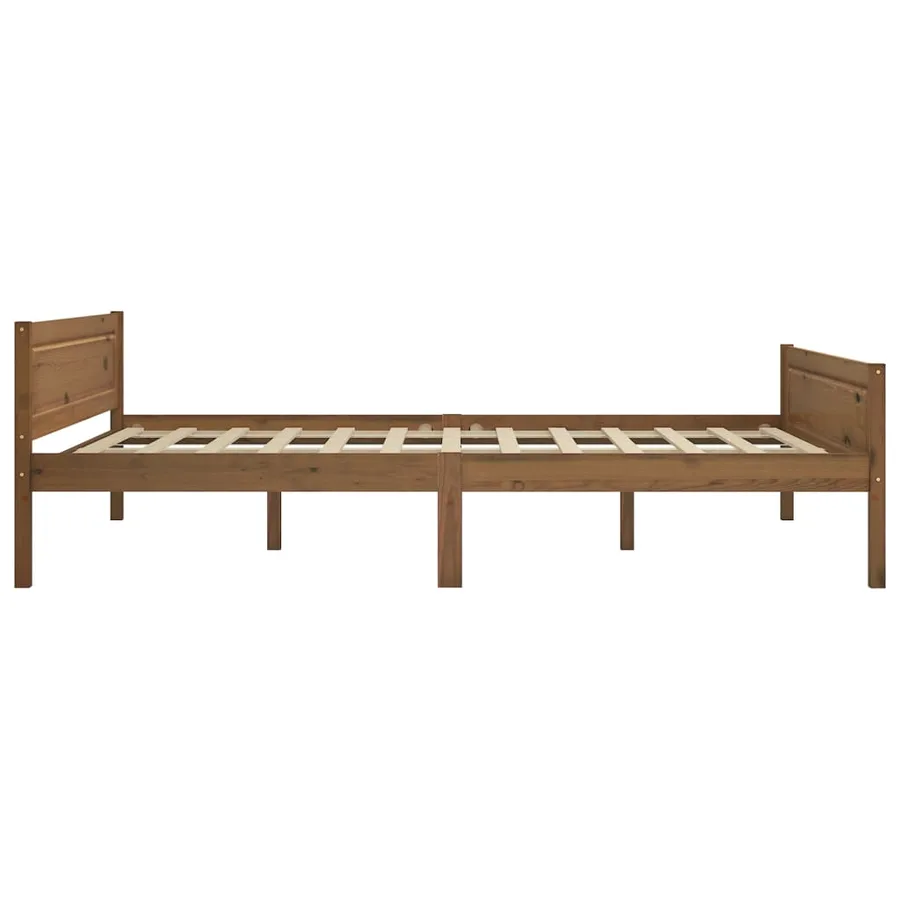 Cadre de lit sans matelas pin massif marron miel 120x200 cm - 3