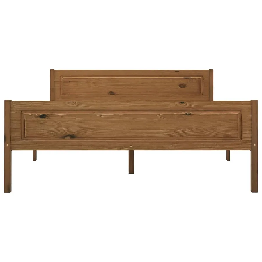 Cadre de lit sans matelas pin massif marron miel 120x200 cm - 4