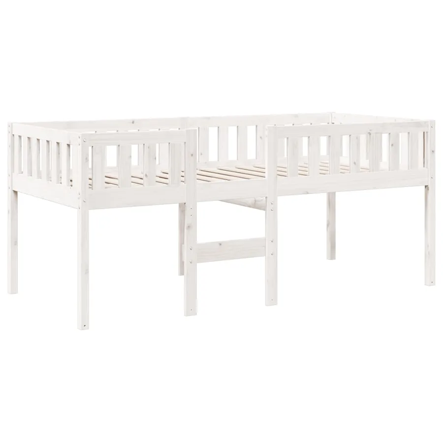 Lit pour enfants sans matelas blanc 90x190cm bois de pin massif - 3