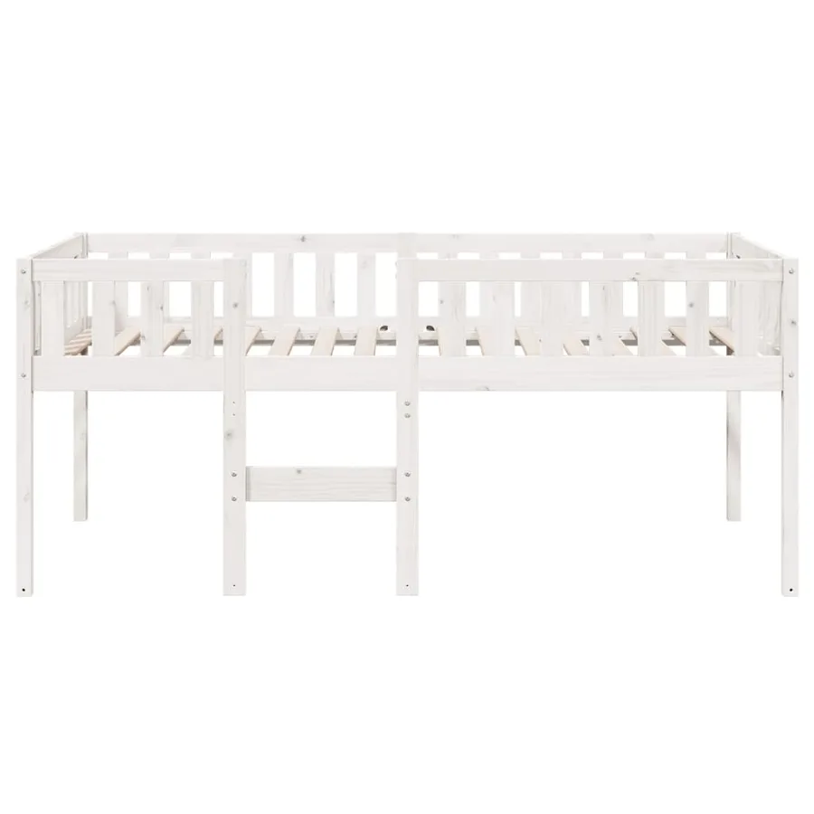 Lit pour enfants sans matelas blanc 90x190cm bois de pin massif - 5
