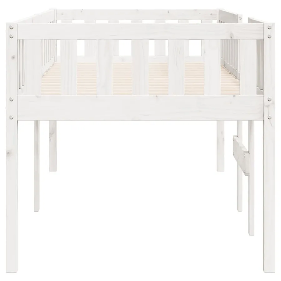 Lit pour enfants sans matelas blanc 90x190cm bois de pin massif - 6