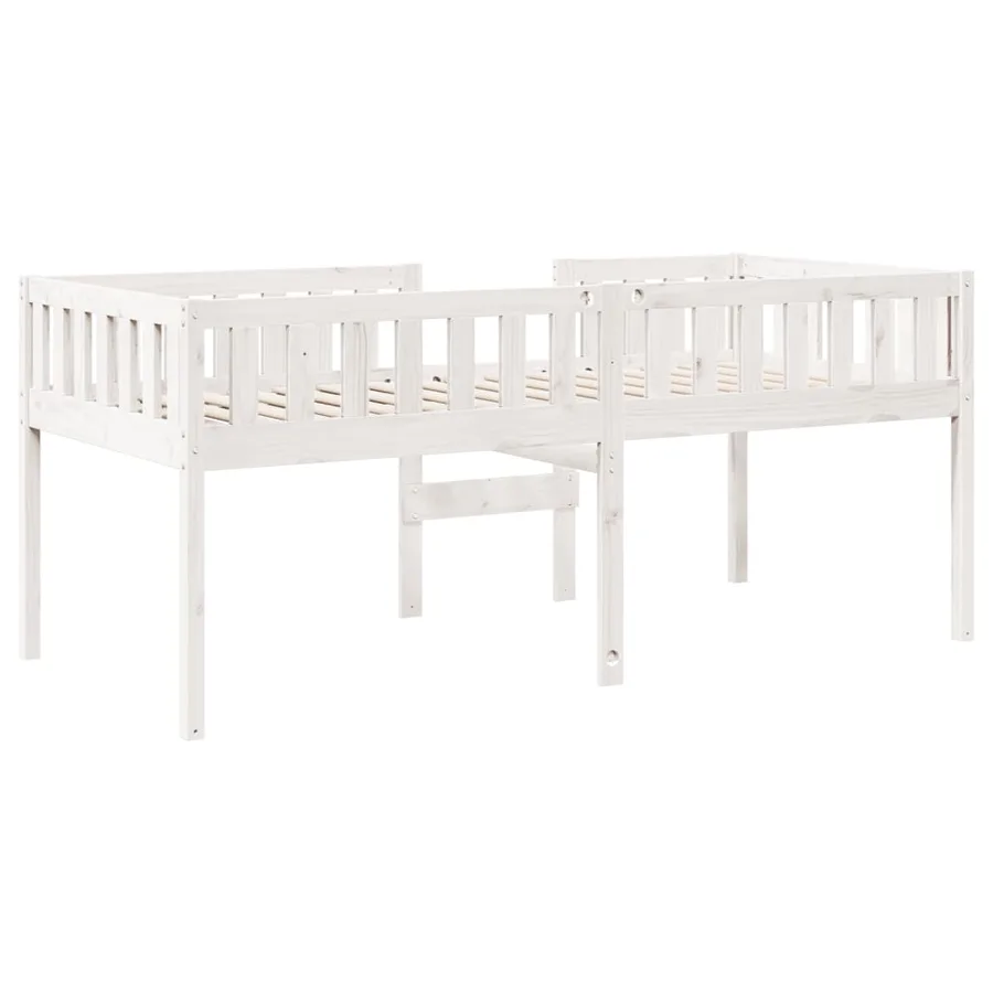 Lit pour enfants sans matelas blanc 90x190cm bois de pin massif - 7