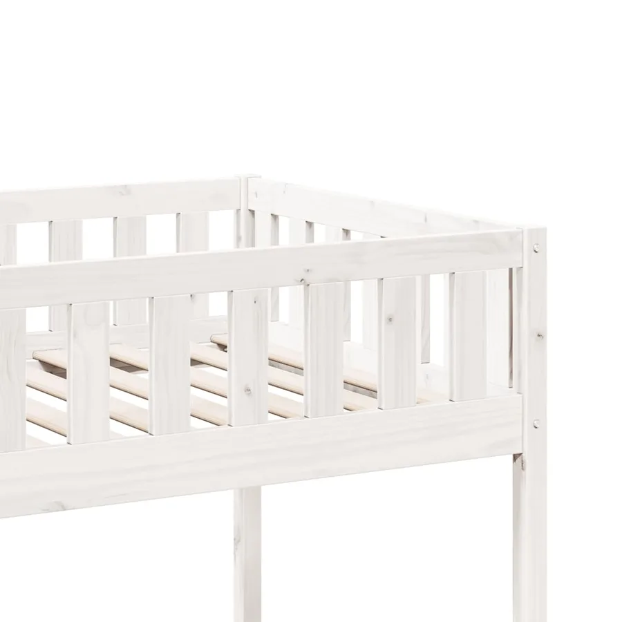 Lit pour enfants sans matelas blanc 90x190cm bois de pin massif - 8