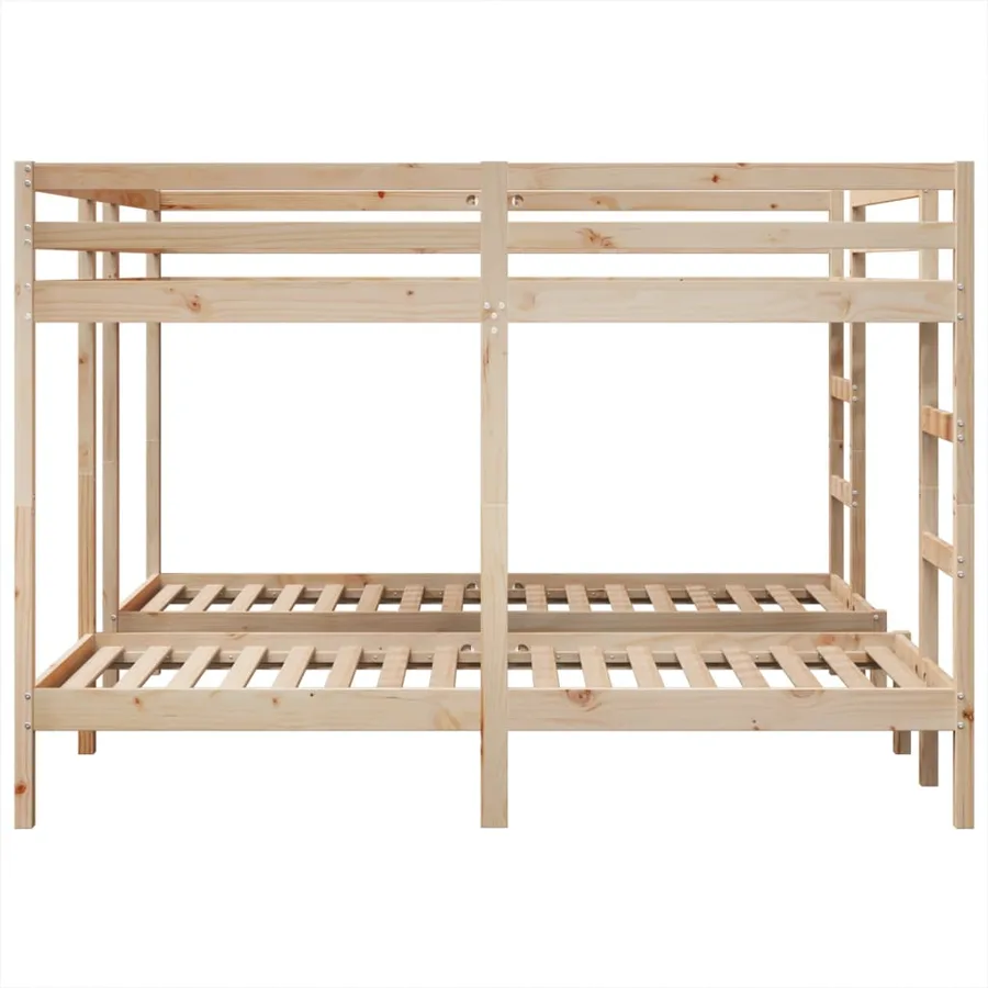 Lit superposé triple 200x200/80x200 cm bois de pin massif - 6