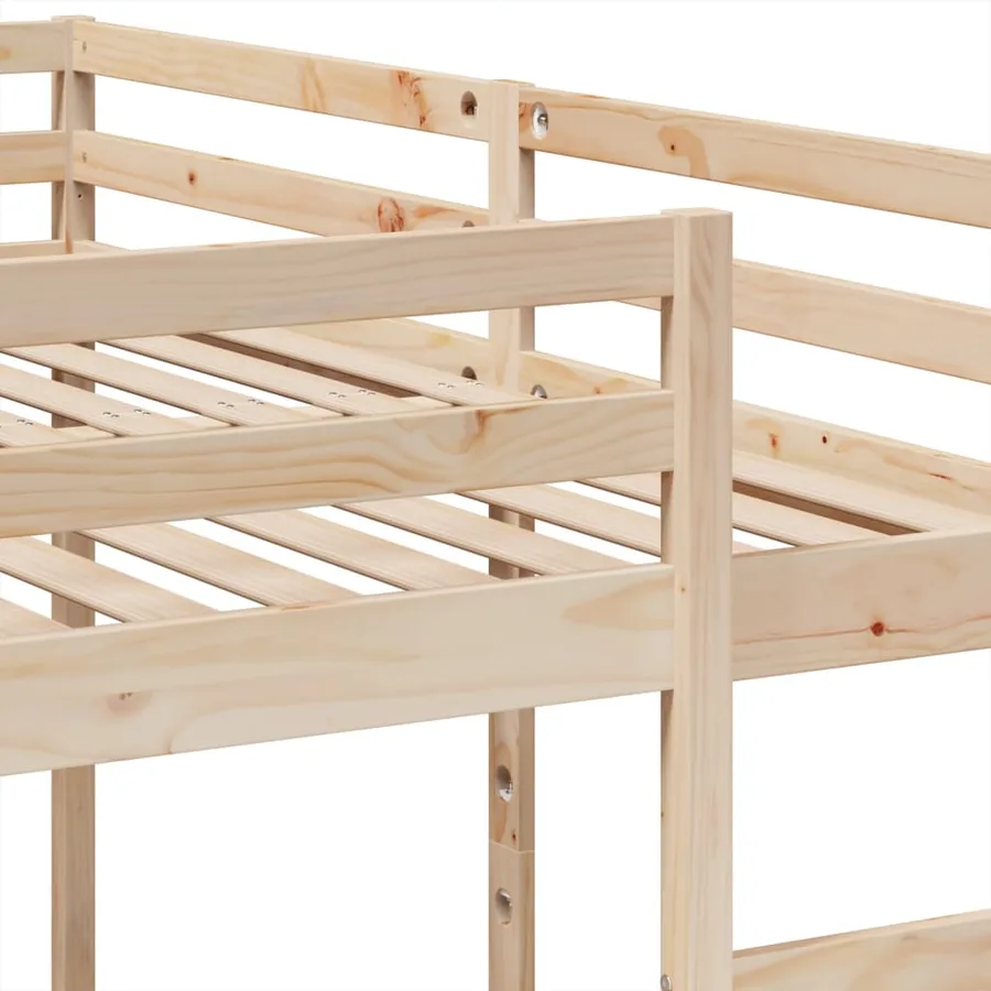 Lit superposé triple 200x200/80x200 cm bois de pin massif - 8