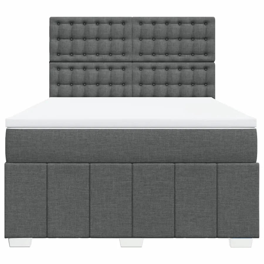 Sommier à lattes de lit avec matelas Gris foncé 160x200cm Tissu - 4