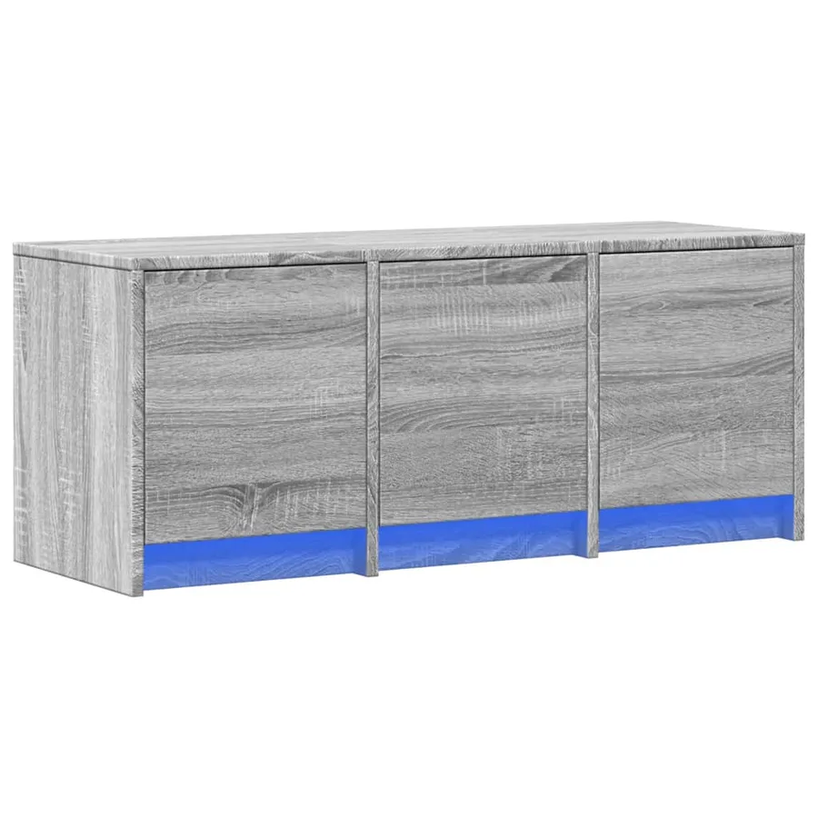 Meuble TV avec LED sonoma gris 97x34x40 cm bois d'ingénierie - 5