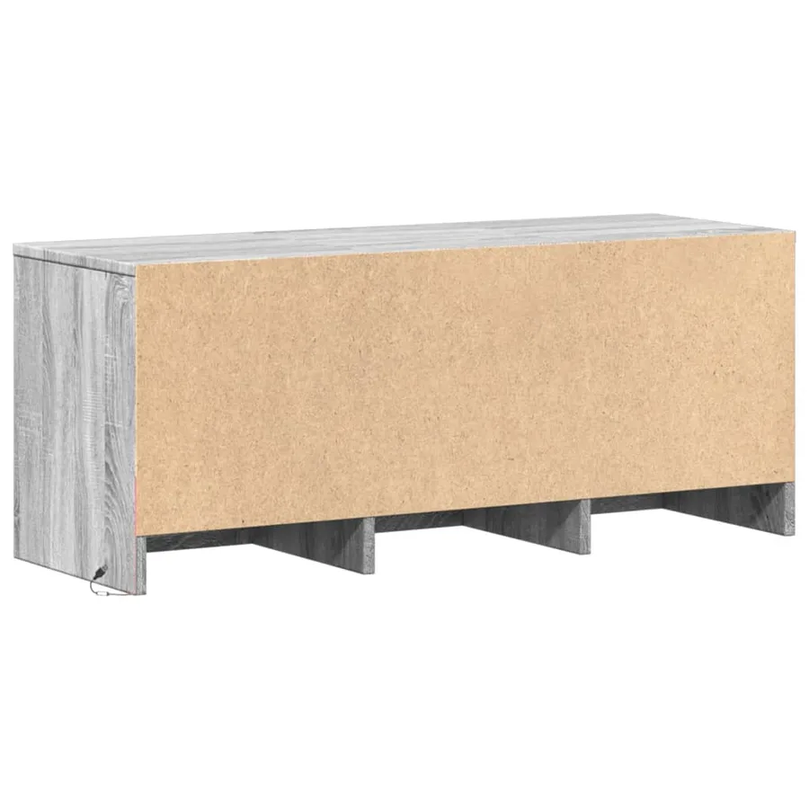 Meuble TV avec LED sonoma gris 97x34x40 cm bois d'ingénierie - 7