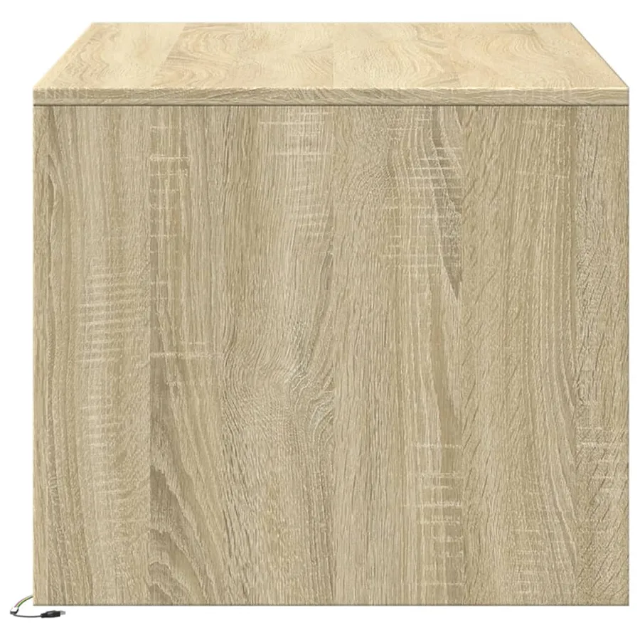 Table basse avec lumières LED chêne sonoma bois d'ingénierie - 7