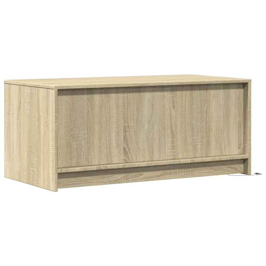 Table basse avec lumières LED chêne sonoma bois d'ingénierie - 8
