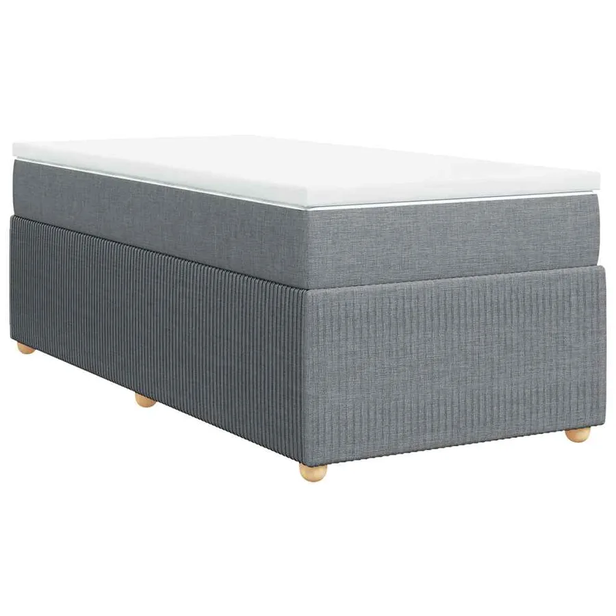 Sommier à lattes de lit avec matelas Gris clair 90x200 cm Tissu - 2