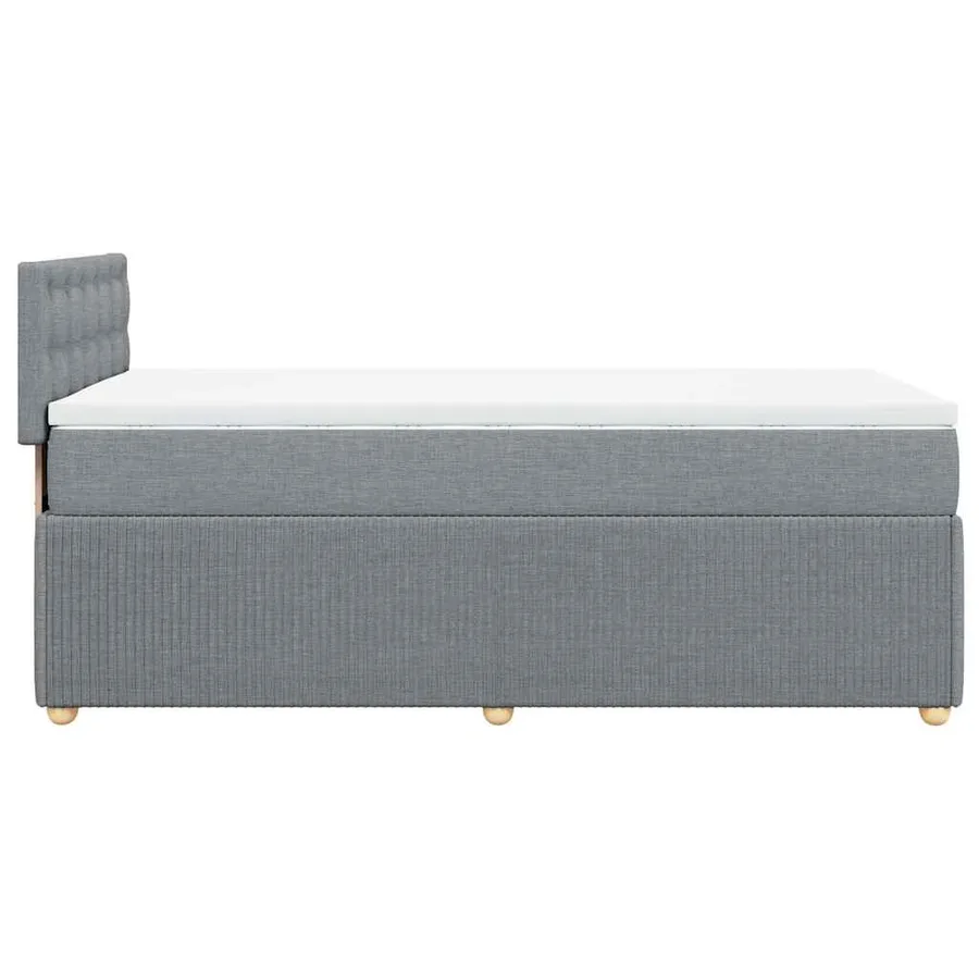 Sommier à lattes de lit avec matelas Gris clair 100x200cm Tissu - 5