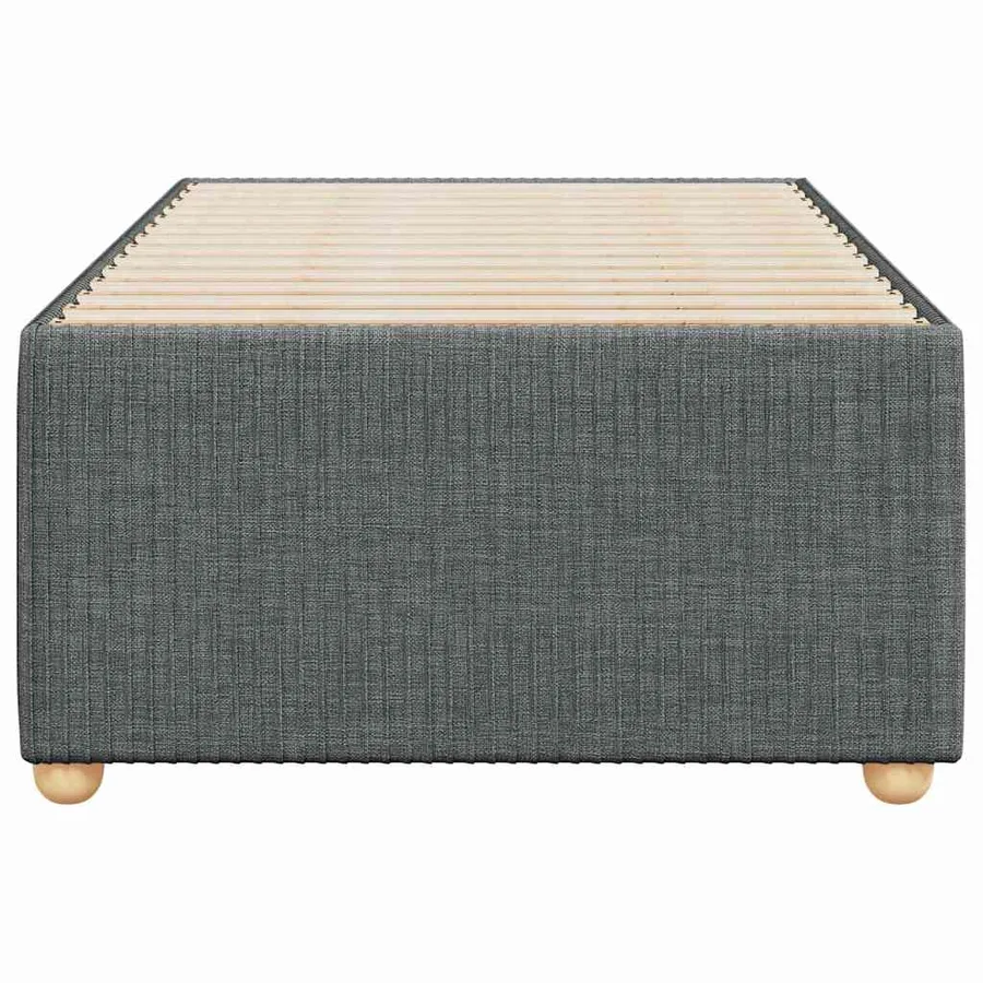 Cadre de lit sans matelas gris foncé 100x200 cm tissu - 4