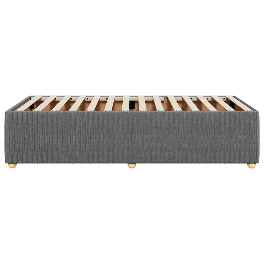 Cadre de lit sans matelas gris foncé 100x200 cm tissu - 5