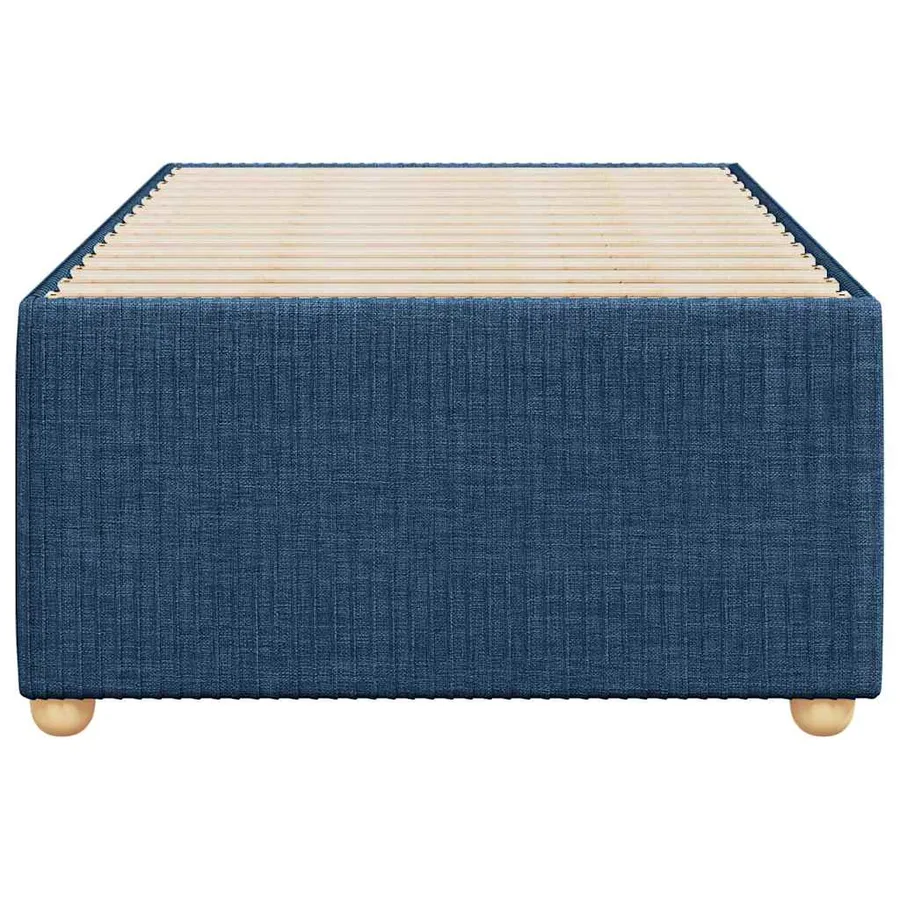 Cadre de lit sans matelas bleu 100x200 cm tissu - 4