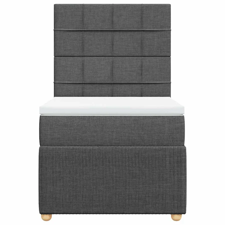 Sommier à lattes de lit avec matelas Gris foncé 90x200 cm Tissu - 4