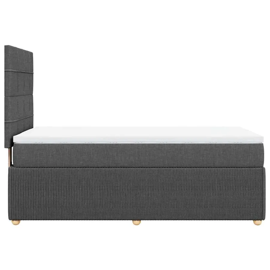 Sommier à lattes de lit avec matelas Gris foncé 90x200 cm Tissu - 5
