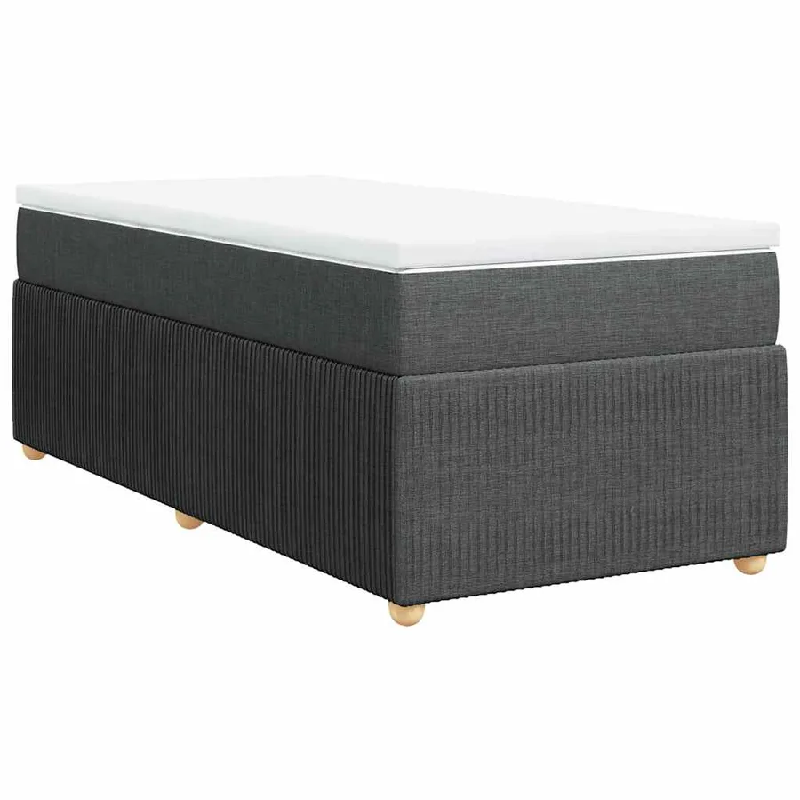 Sommier à lattes de lit avec matelas Gris foncé 100x200cm Tissu - 2