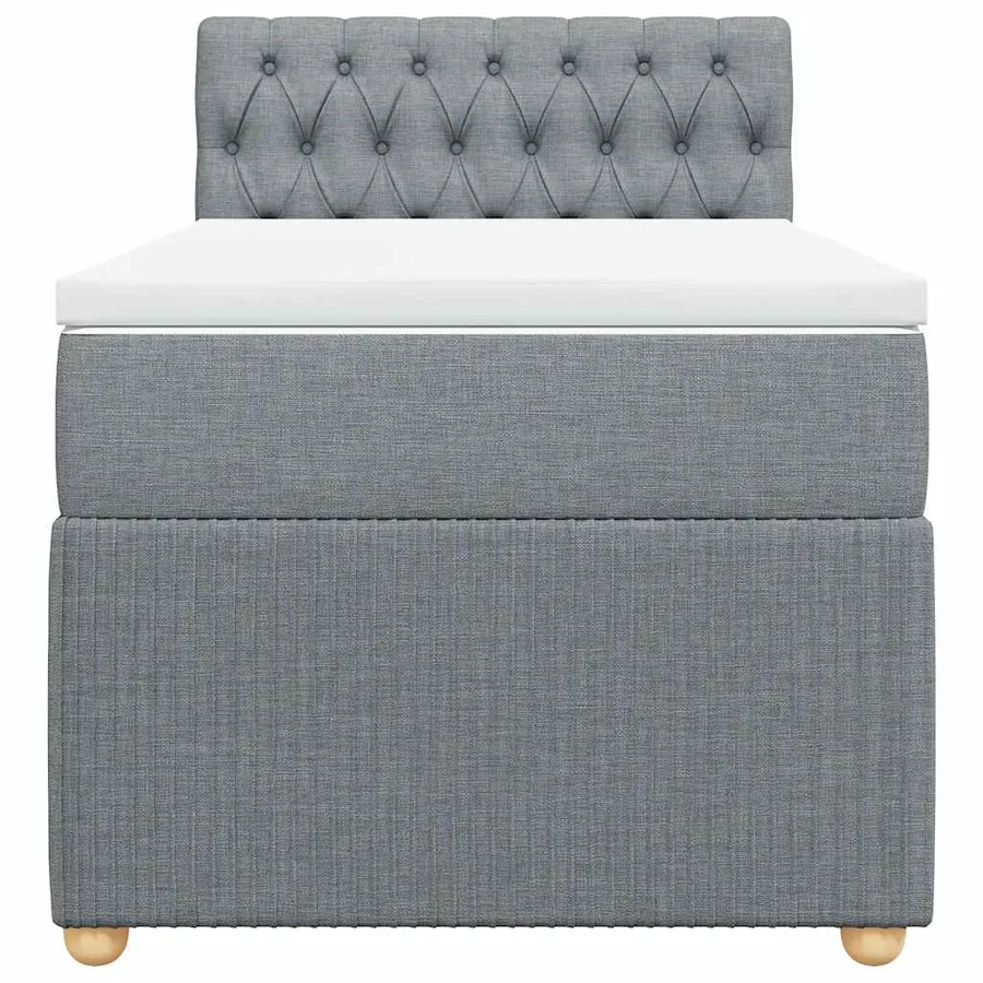 Sommier à lattes de lit avec matelas Gris clair 100x200cm Tissu - 4