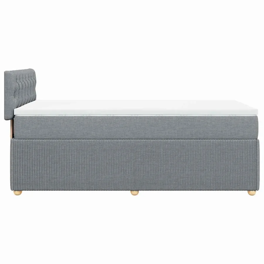 Sommier à lattes de lit avec matelas Gris clair 100x200cm Tissu - 5
