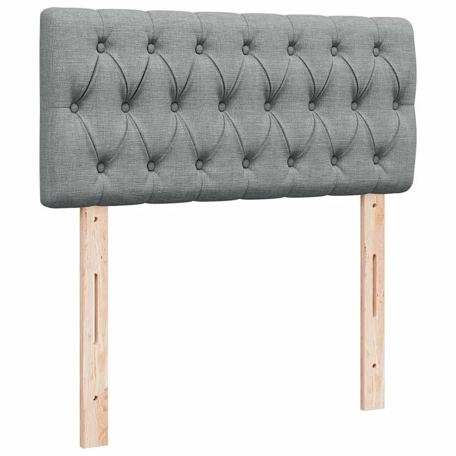 Sommier à lattes de lit avec matelas Gris clair 100x200cm Tissu - 7