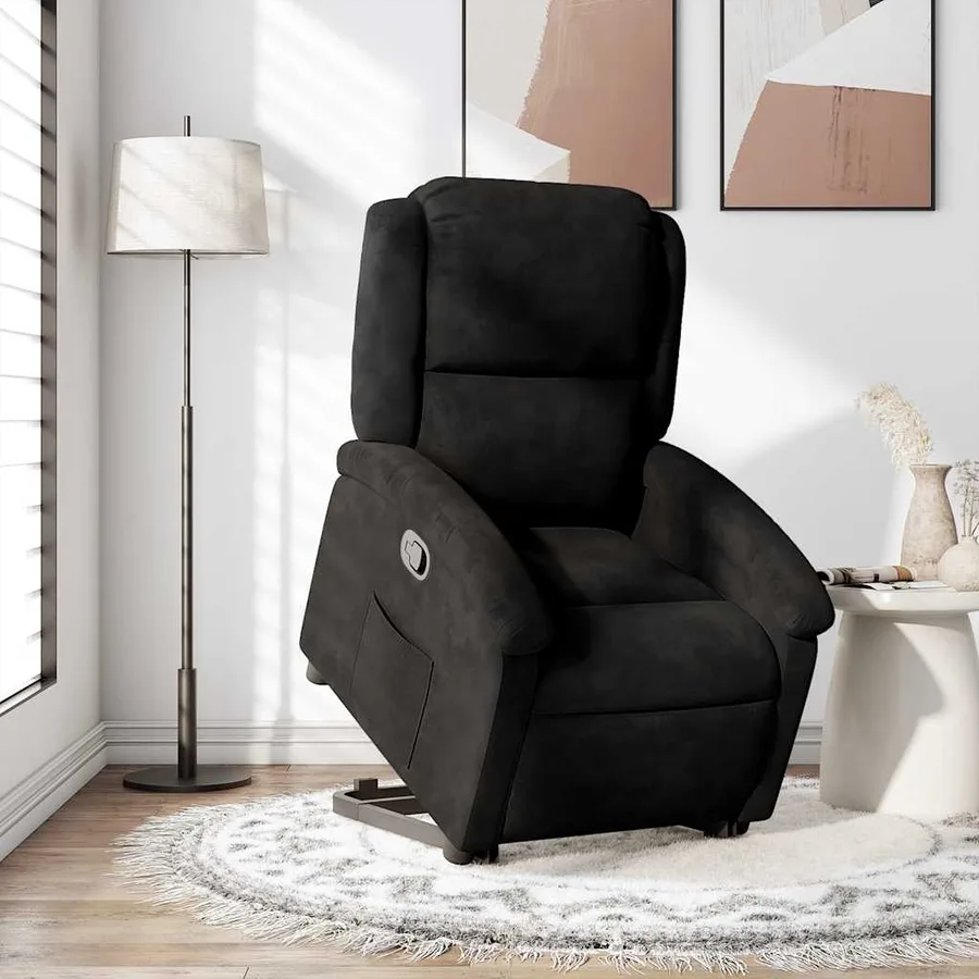 Fauteuil inclinable Noir Velours - 15