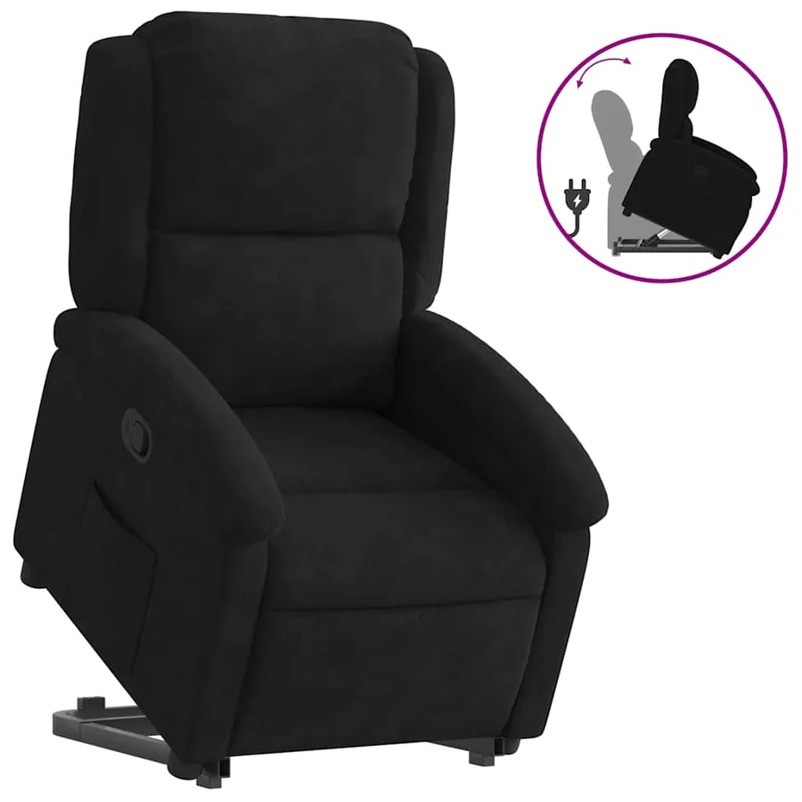 Fauteuil inclinable Noir Velours - 2