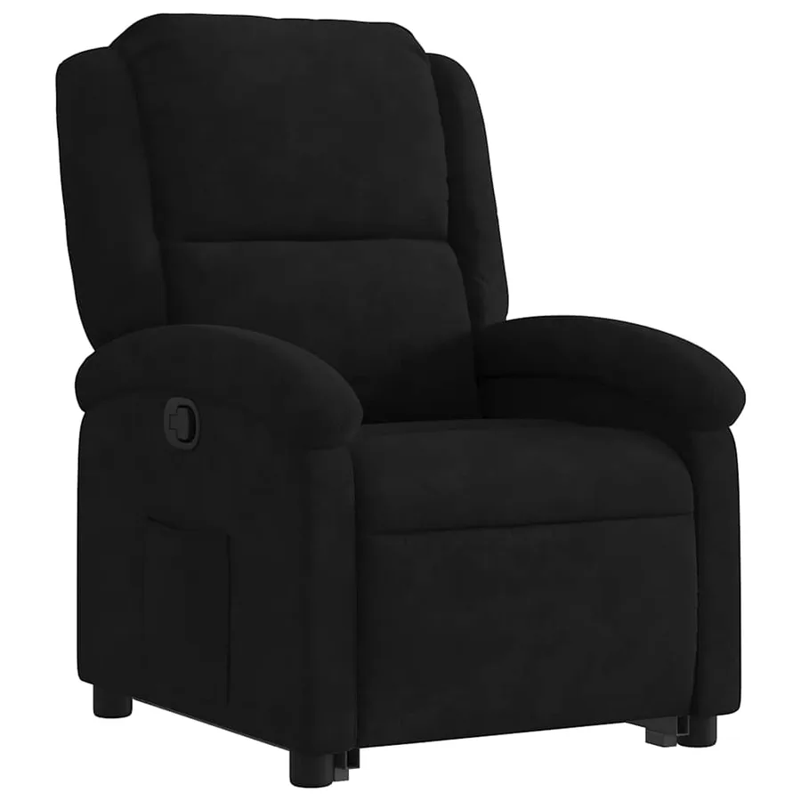 Fauteuil inclinable Noir Velours - 4