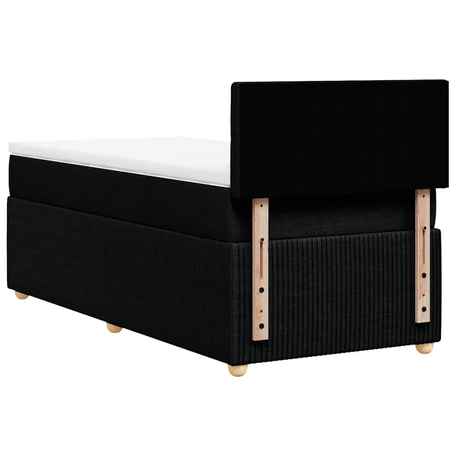 Sommier à lattes de lit avec matelas Noir 90x200 cm Tissu - 6
