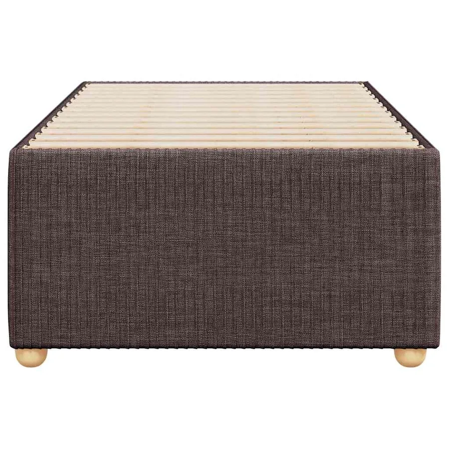 Cadre de lit sans matelas marron foncé 100x200 cm tissu - 4