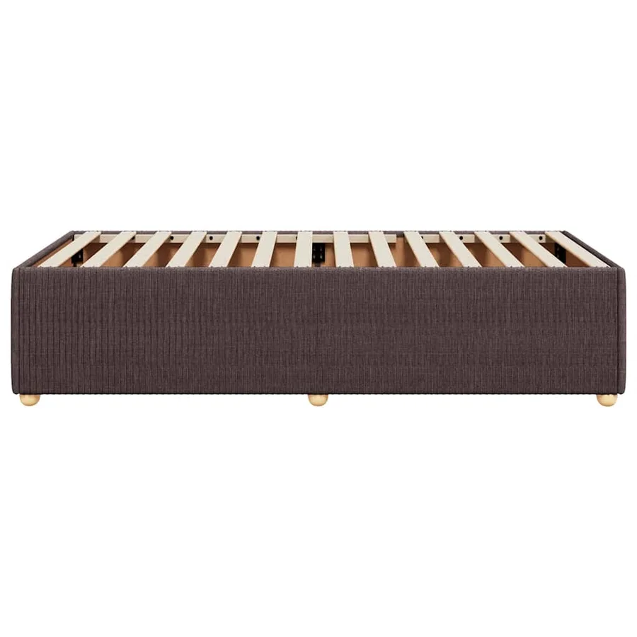 Cadre de lit sans matelas marron foncé 100x200 cm tissu - 5