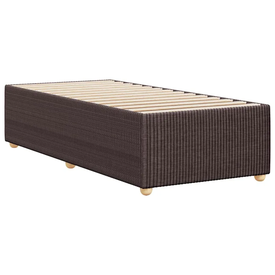 Cadre de lit sans matelas marron foncé 100x200 cm tissu - 6