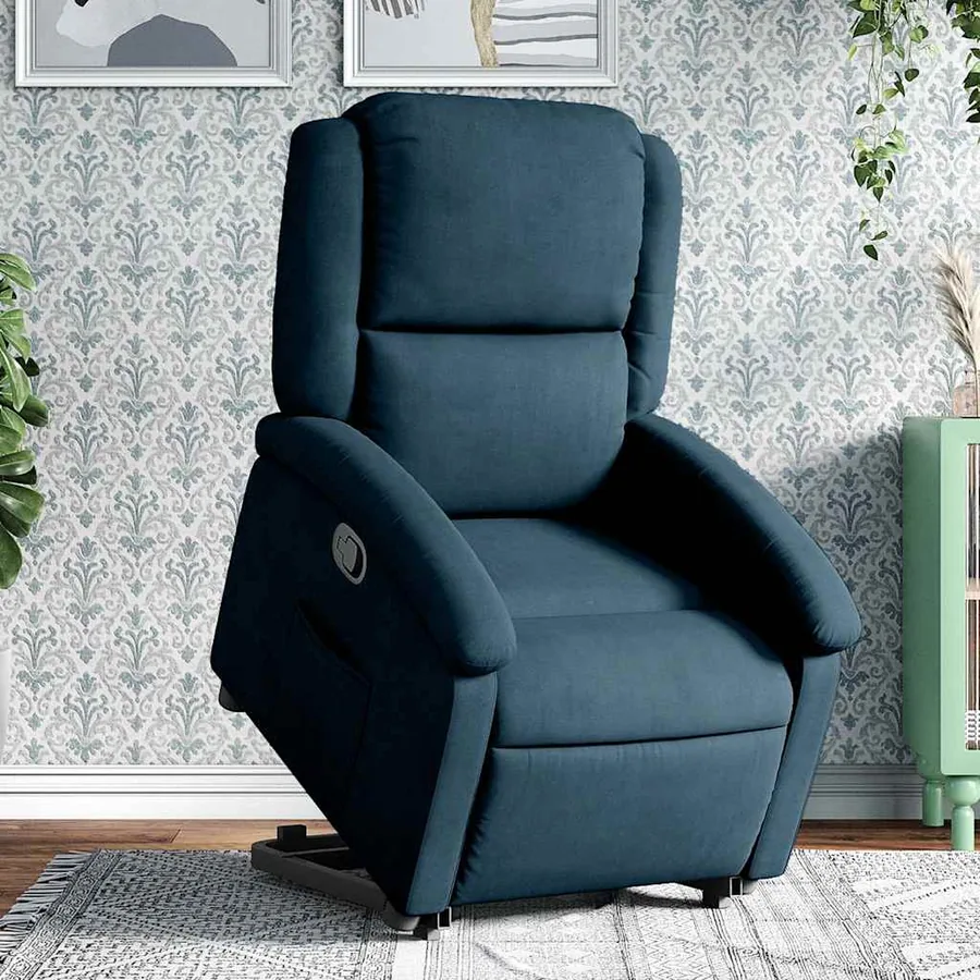 Fauteuil inclinable bleu velours