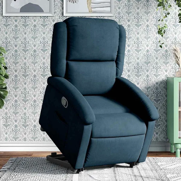 Fauteuil inclinable bleu velours