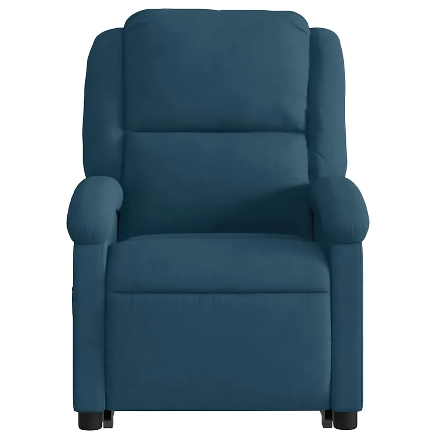 Fauteuil inclinable bleu velours - 6