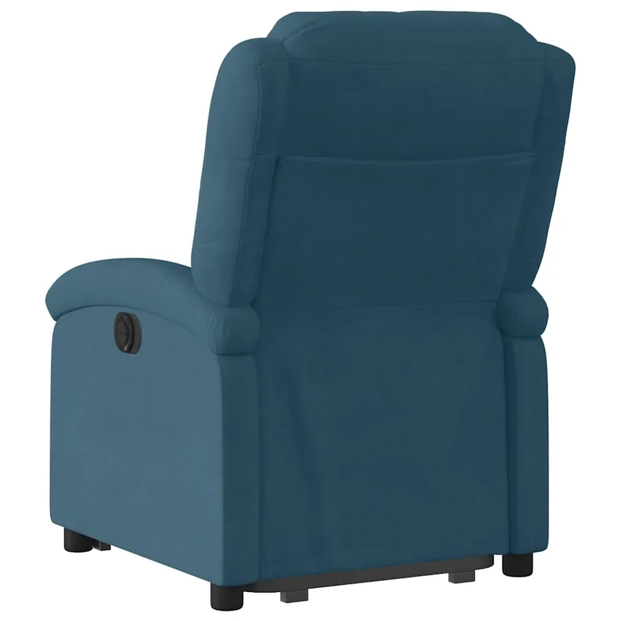 Fauteuil inclinable bleu velours - 8