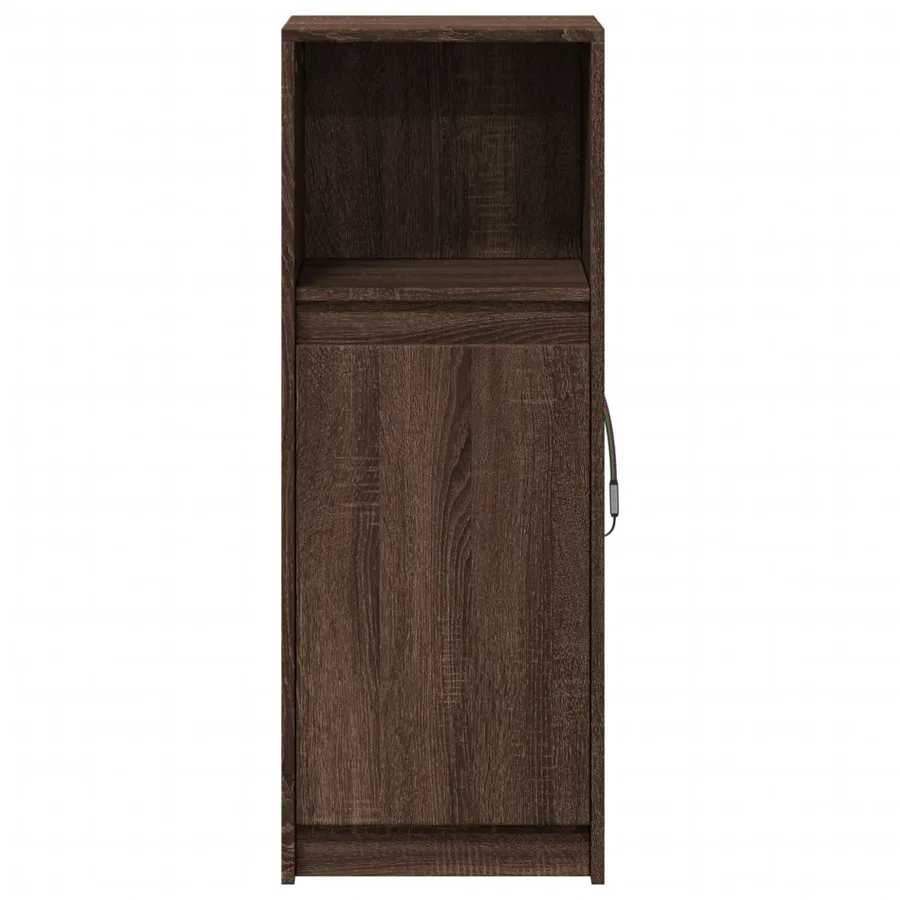 Buffet avec LED chêne marron 38x34x100 cm bois d'ingénierie - 6