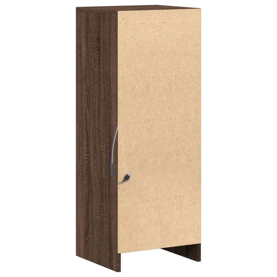Buffet avec LED chêne marron 38x34x100 cm bois d'ingénierie - 8