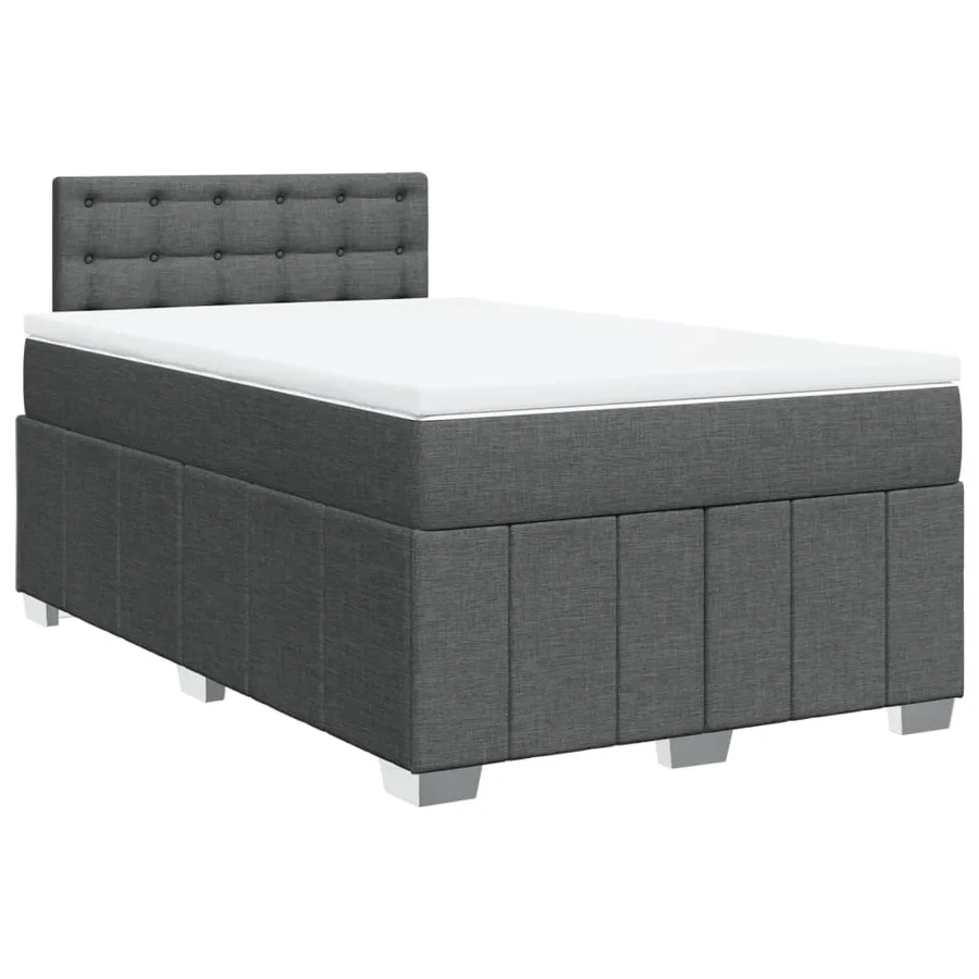 Sommier à lattes de lit avec matelas Gris foncé 120x200cm Tissu - 3