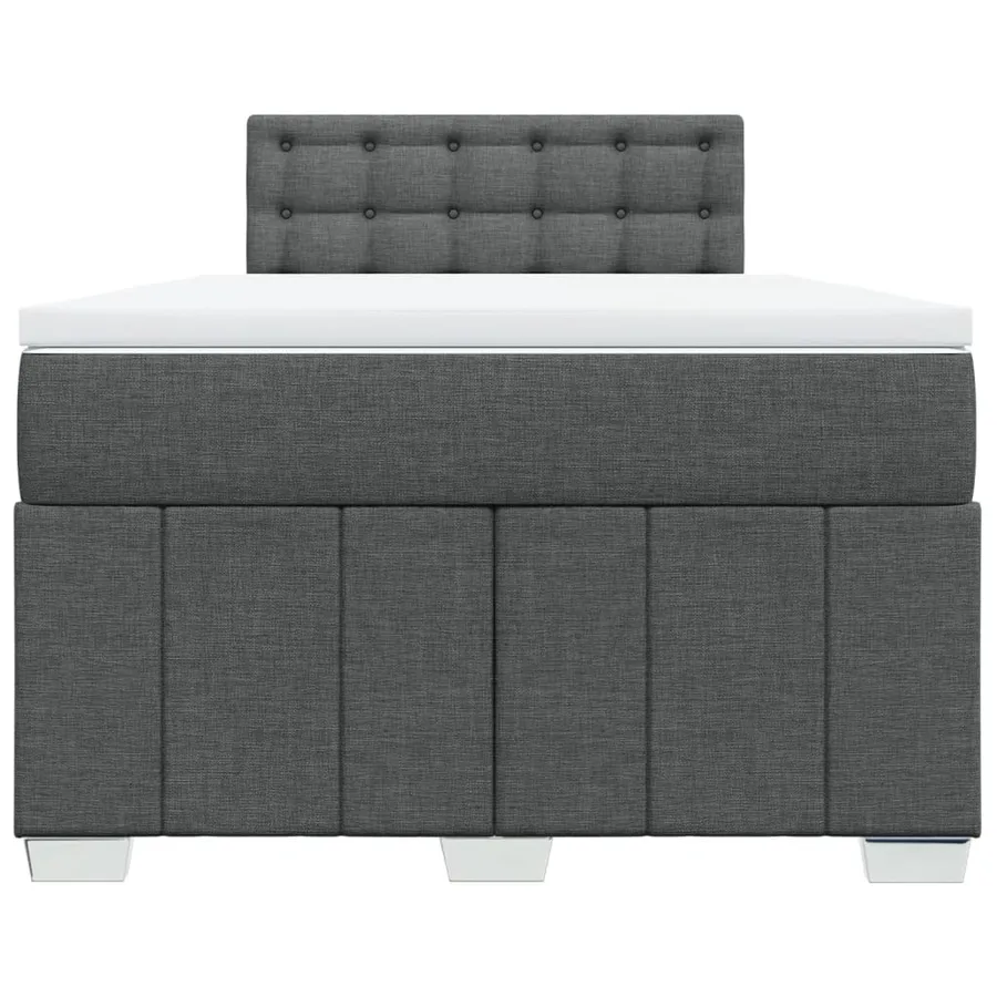 Sommier à lattes de lit avec matelas Gris foncé 120x200cm Tissu - 6
